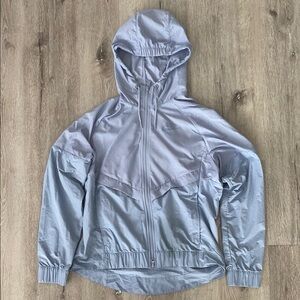 Nike Women’s Light Blue Hooded Windbreaker Jacket
